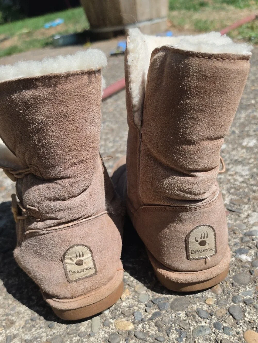 PAWZ Taupe Suede Shearling Winter Boots